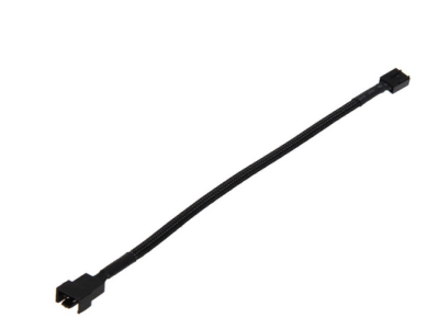 Fan verlengkabel (40cm, zwart)